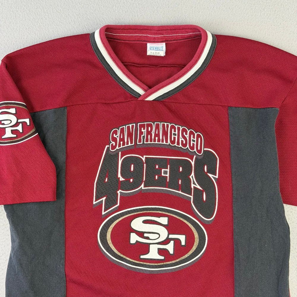 Vintage San Francisco 49ers Jersey Shirt Youth 14/16 Mesh Football USA Scrimmage